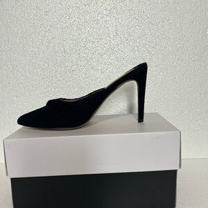 Black Pointed Toe High Heel Mule - Women